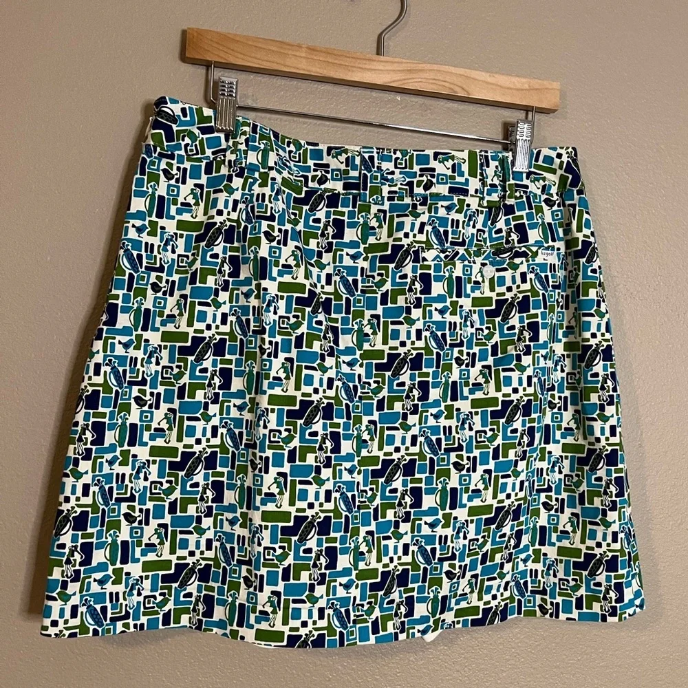 Liz Golf Midcentury Palm Sprigs Print Claiborne Skort/Skirt Size 12 - Picture 2 of 10
